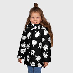 Куртка зимняя для девочки ПРИВИДЕНИЯ УЗОР HALLOWEEN, цвет: 3D-черный — фото 2