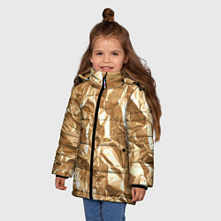 Куртка зимняя для девочки Мятая Фольга, цвет: 3D-черный — фото 2