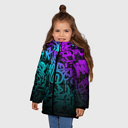 Куртка зимняя для девочки НЕОНОВОЕ ГРАФФИТИ NEON, цвет: 3D-светло-серый — фото 2