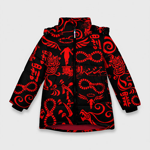 Зимняя куртка для девочки ТОКИЙСКИЕ МСТИТЕЛИ КРАСНЫЕ ТАТУ / 3D-Красный – фото 1