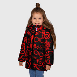 Куртка зимняя для девочки ТОКИЙСКИЕ МСТИТЕЛИ КРАСНЫЕ ТАТУ, цвет: 3D-красный — фото 2
