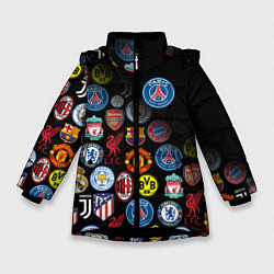 Куртка зимняя для девочки PSG LOGOBOMBING, цвет: 3D-черный
