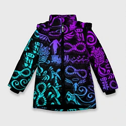 Куртка зимняя для девочки ТАТУ ТОКЙСКИЕ МСТИТЕЛИ НЕОН, цвет: 3D-черный