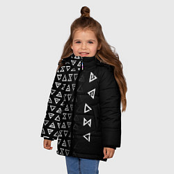 Куртка зимняя для девочки ЗНАКИ ВЕДЬМАКА, СИМВОЛЫ, цвет: 3D-черный — фото 2