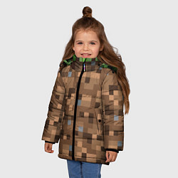 Куртка зимняя для девочки ЗЕМЛЯ DIRT MINECRAFT, цвет: 3D-черный — фото 2