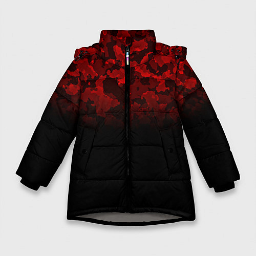 Зимняя куртка для девочки BLACK RED CAMO RED MILLITARY / 3D-Светло-серый – фото 1