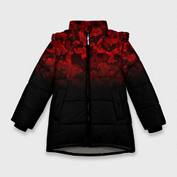 Куртка зимняя для девочки BLACK RED CAMO RED MILLITARY, цвет: 3D-светло-серый
