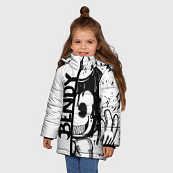 Куртка зимняя для девочки BENDY - БЕНДИ БРЫЗГИ КРАСКИ, цвет: 3D-черный — фото 2