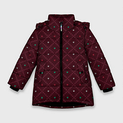 Куртка зимняя для девочки Knitted Texture, цвет: 3D-черный
