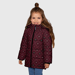 Куртка зимняя для девочки Knitted Texture, цвет: 3D-черный — фото 2