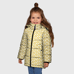 Куртка зимняя для девочки Цветок Жизни золото, цвет: 3D-черный — фото 2
