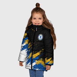 Куртка зимняя для девочки CHELSEA БРЫЗГИ КРАСОК, цвет: 3D-светло-серый — фото 2
