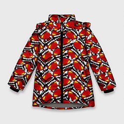 Куртка зимняя для девочки Geometry Dash: Demons Pattern, цвет: 3D-светло-серый