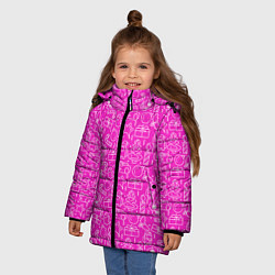 Куртка зимняя для девочки Рattern аmong us, цвет: 3D-светло-серый — фото 2