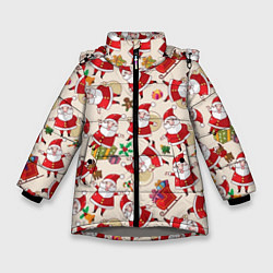 Куртка зимняя для девочки Дед Мороз!, цвет: 3D-светло-серый