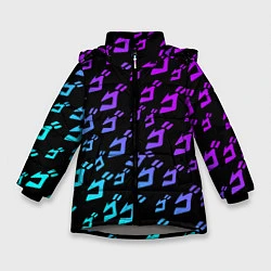 Зимняя куртка для девочки JOJOS BIZARRE ADVENTURE NEON PATTERN НЕОН УЗОР