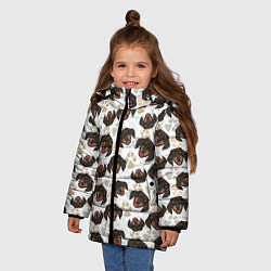 Куртка зимняя для девочки Такса Dachshund Dog, цвет: 3D-светло-серый — фото 2