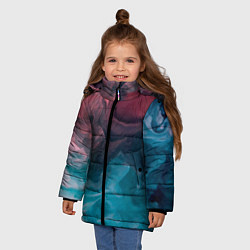 Куртка зимняя для девочки Туманная вода, цвет: 3D-черный — фото 2