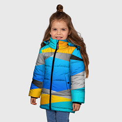 Куртка зимняя для девочки Резкая Абстракция, цвет: 3D-светло-серый — фото 2