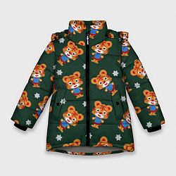 Куртка зимняя для девочки Тигрёнок и снежинка, цвет: 3D-светло-серый