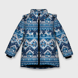 Куртка зимняя для девочки Christmas Pattern, цвет: 3D-черный