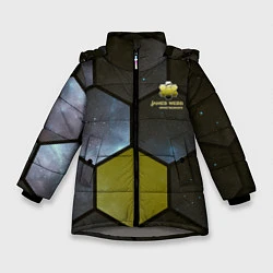 Куртка зимняя для девочки JWST space cell theme, цвет: 3D-светло-серый