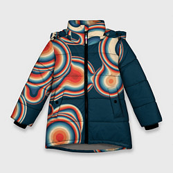 Куртка зимняя для девочки Растекающиеся пятна, цвет: 3D-светло-серый