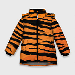 Куртка зимняя для девочки Шкура тигра вектор, цвет: 3D-светло-серый