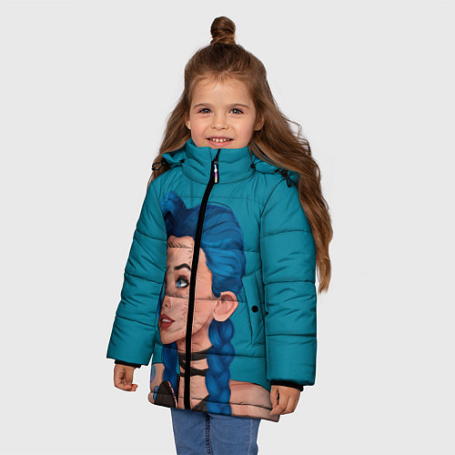 Зимняя куртка для девочки Красотка Джинкс / 3D-Светло-серый – фото 3