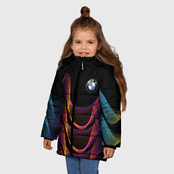 Куртка зимняя для девочки BMW world exhibition 2021, цвет: 3D-светло-серый — фото 2