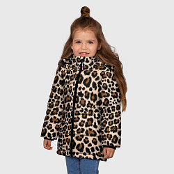 Куртка зимняя для девочки Леопардовые Пятна, цвет: 3D-черный — фото 2