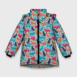 Куртка зимняя для девочки Собаковод разные породы собак, цвет: 3D-светло-серый