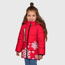 Куртка зимняя для девочки НОВОГОДНИЙ ДРАКОНЧИК, цвет: 3D-светло-серый — фото 2