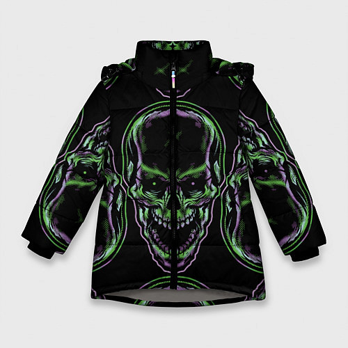 Зимняя куртка для девочки Skulls vanguard pattern 2077 / 3D-Светло-серый – фото 1