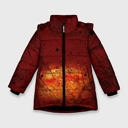 Куртка зимняя для девочки Взрыв на Марсе, цвет: 3D-черный