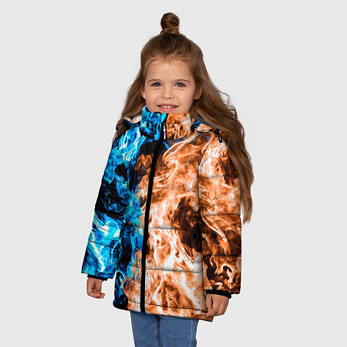 Зимняя куртка для девочки Огненное пламя / 3D-Светло-серый – фото 3