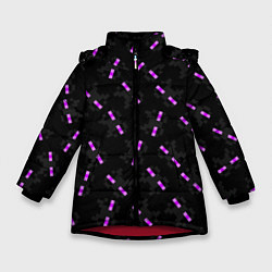 Куртка зимняя для девочки ЛИЦО ЭНДЕРМЕНА, МАЙНКРАФТ, цвет: 3D-красный
