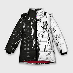 Куртка зимняя для девочки Death Stranding Black & White, цвет: 3D-красный