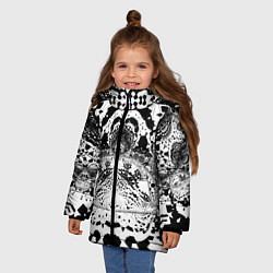 Куртка зимняя для девочки Коллекция Journey Черно-белый 574-1 Дополнение 1, цвет: 3D-светло-серый — фото 2