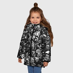 Куртка зимняя для девочки DOTA 2 ВСЕ ПЕРСОНАЖИ ЧЁРНО БЕЛЫЙ, цвет: 3D-черный — фото 2