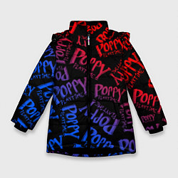 Куртка зимняя для девочки POPPY PLAYTIME LOGO NEON, ХАГИ ВАГИ, цвет: 3D-черный