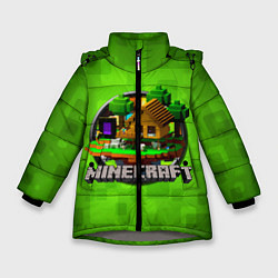 Зимняя куртка для девочки Minecraft Logo Green