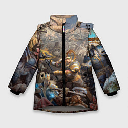 Куртка зимняя для девочки Битва Рыцарского ордена Империи, цвет: 3D-светло-серый