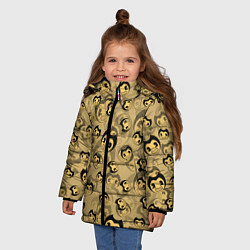 Куртка зимняя для девочки PATTERN BENDY AND THE INK MACHINE, цвет: 3D-черный — фото 2