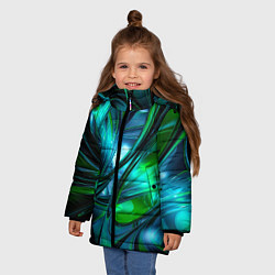 Куртка зимняя для девочки Изумрудное настроение, цвет: 3D-черный — фото 2