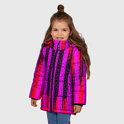 Куртка зимняя для девочки Squid Game паттерн, цвет: 3D-красный — фото 2