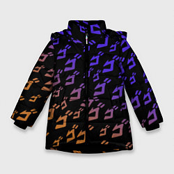 Куртка зимняя для девочки JOJOS BIZARRE ADVENTURE PATTERN, цвет: 3D-черный