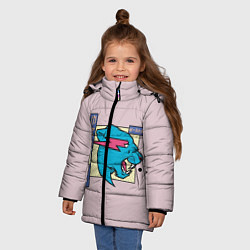 Куртка зимняя для девочки Mr Beast Japan Full Print, цвет: 3D-светло-серый — фото 2