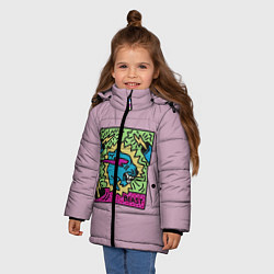 Куртка зимняя для девочки Mr Beast Drawing Full Print, цвет: 3D-черный — фото 2