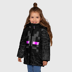Куртка зимняя для девочки ЭНДЕРМЕН МАЙНКРАФТ MINECRAFT, цвет: 3D-светло-серый — фото 2